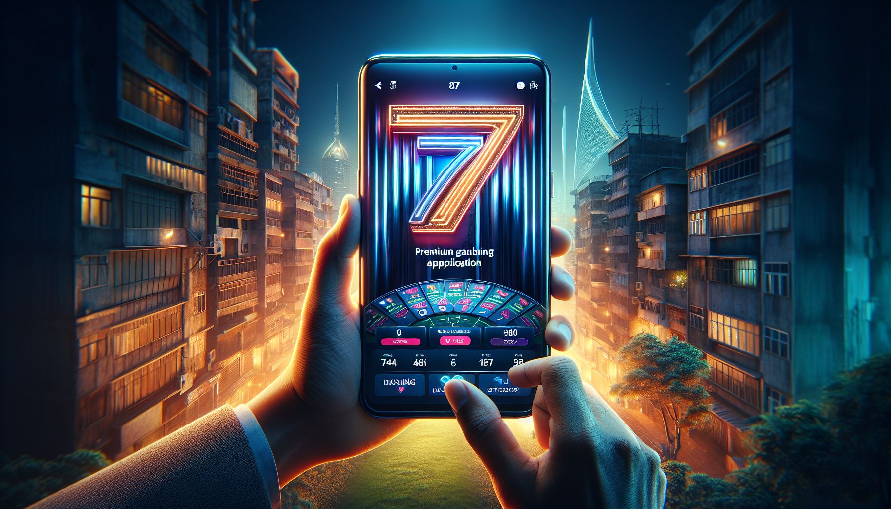 Bangladeshi player using the 7U7 app on a mobile phone